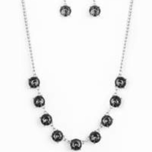 Iridescent Icing - Silver Rhinestone Necklace